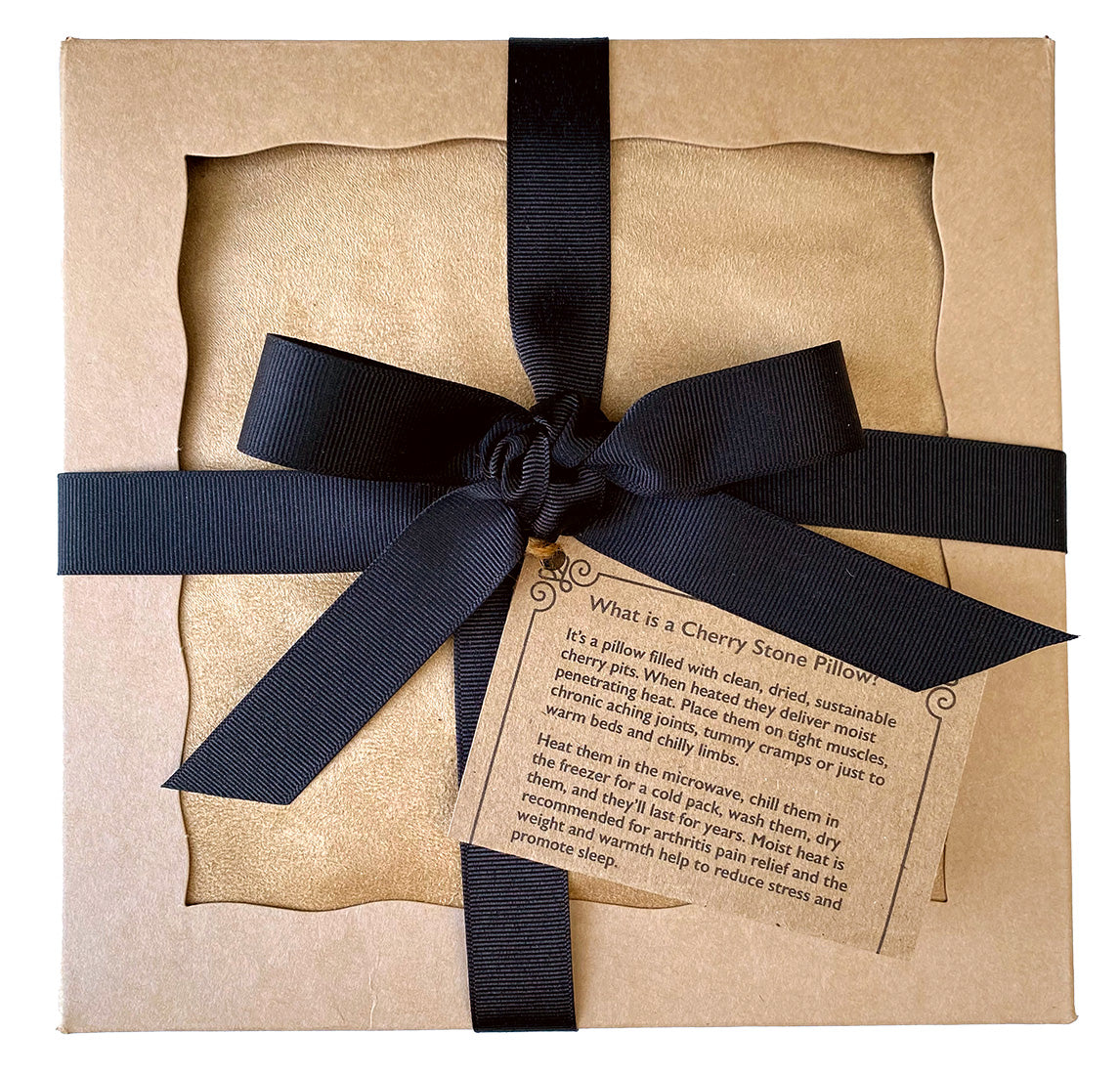 Large Rectangle Cherry Stone Pillow in Tan Ultra-Suede