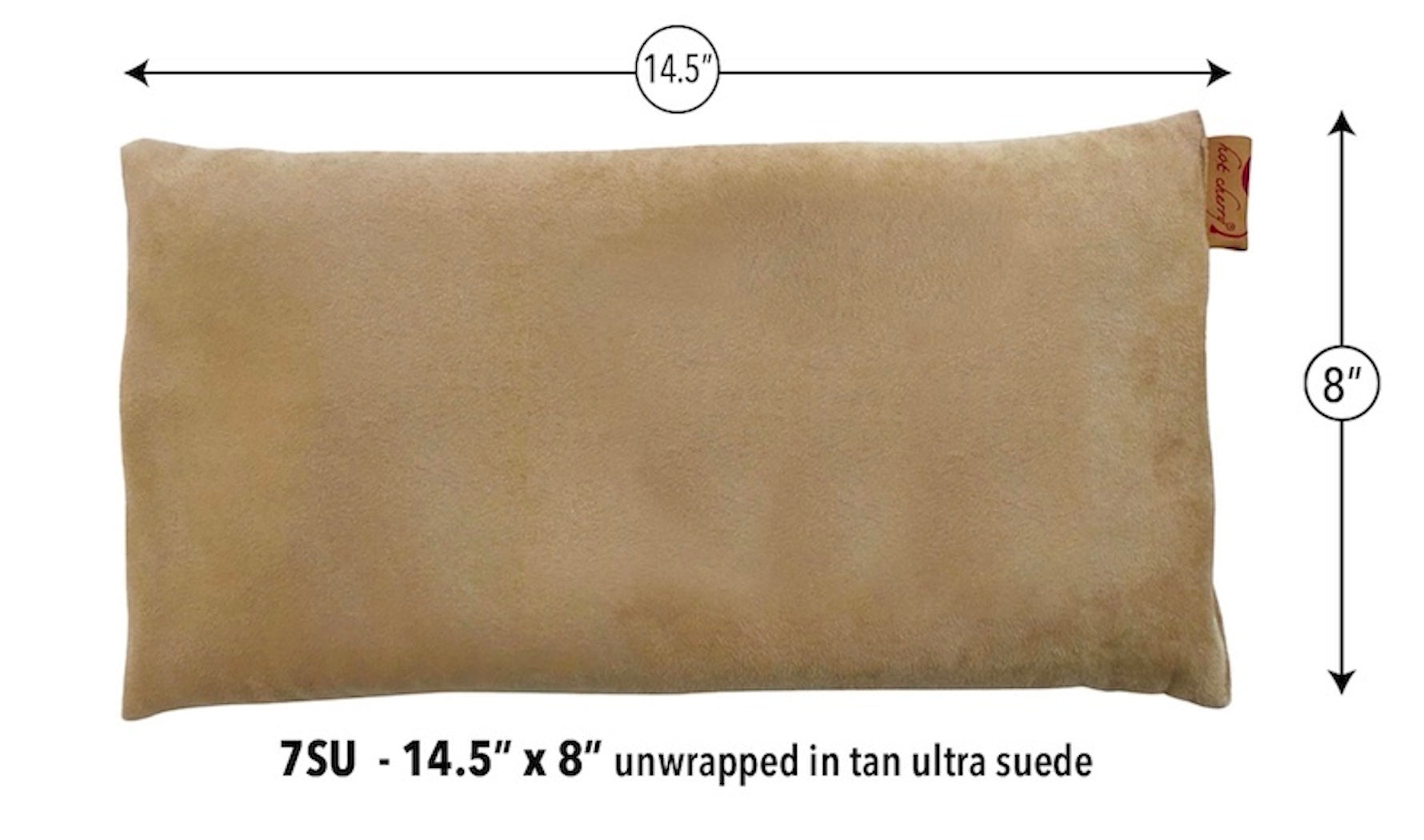 Large Rectangle Cherry Stone Pillow in Tan Ultra-Suede