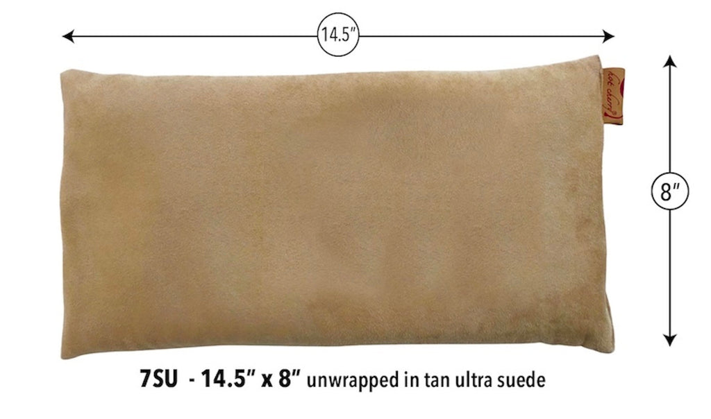 Large Rectangle Cherry Stone Pillow in Tan Ultra-Suede