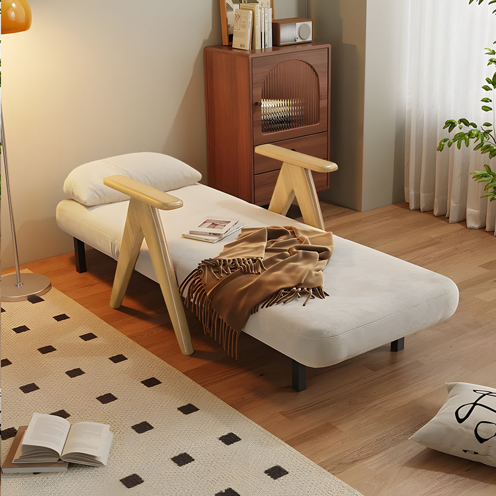 Solid Wood Lounge Chair Sleeper Sofa Bed