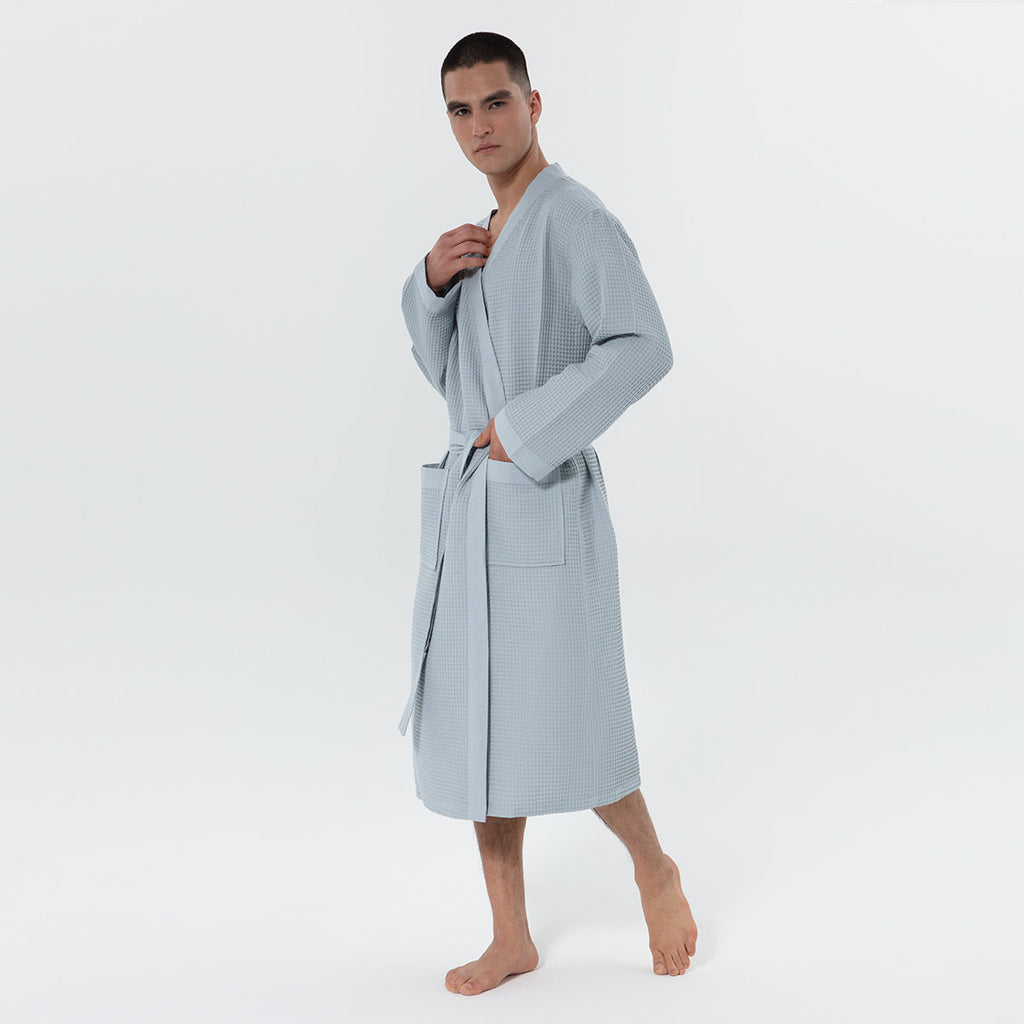 Men's Lightweight Kimono Waffle Spa Robe
