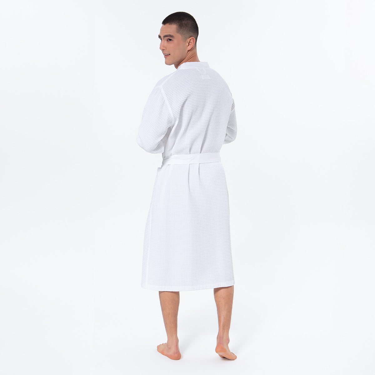 Men's Lightweight Kimono Waffle Spa Robe
